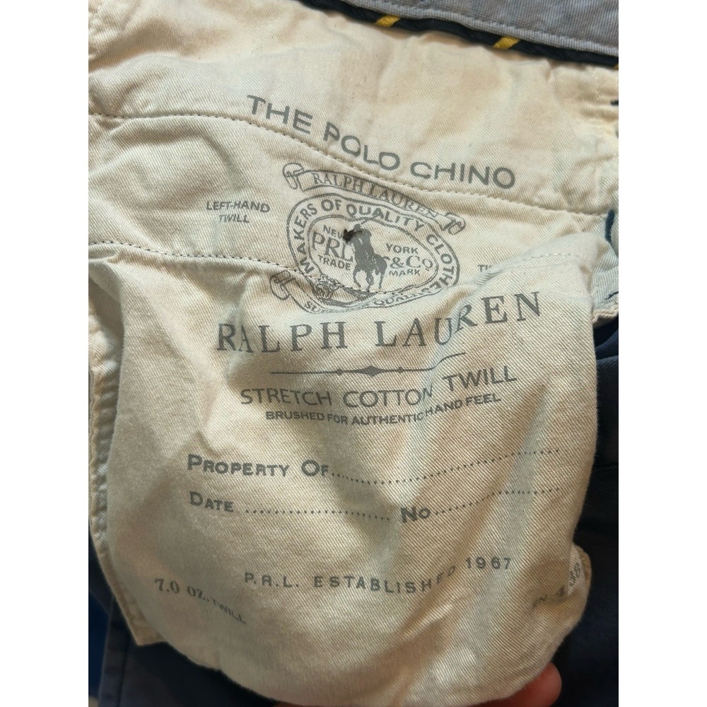 Polo Ralph Lauren stretch classic fit Men's 8 Inch Chino shorts Size 35 Blue 496 - Picture 4 of 5
